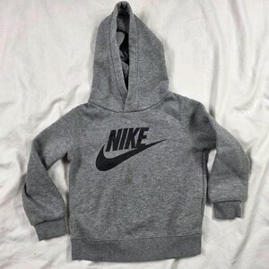 Nike Pullover Hoodie Youth 2T Gray Sweatshirt Logo Casual Outdoors Winter Warm